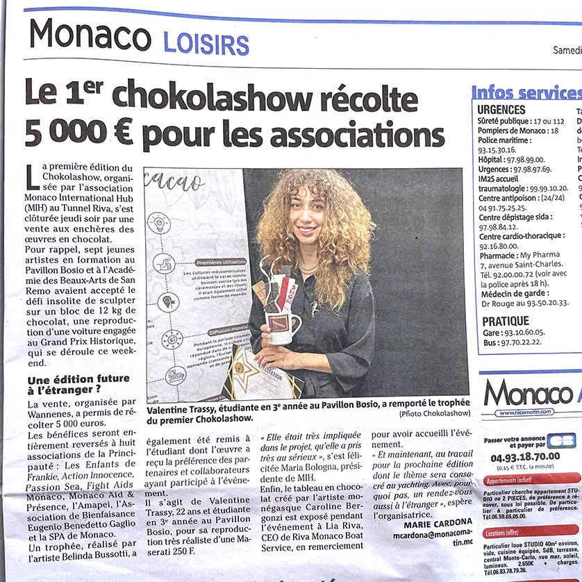 Article Monaco Matin © Belinda BUSSOTTI